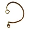 PUREgrey Brown Leather Braided Pocket Watch Chain with Lobster Clasp,