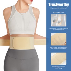 Ultra-Thin Breathable Lower Back Brace for Sciatica, Scoliosis, Herniated Disc Relief – Lightweight Lumbar Support Belt, Invisible Waist Belt and Hip Brace for Women, Ideal for Work and Everyday Use