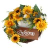 15 Inch Sunflower Wreath for Front Door Artificial Sunflower Wreath