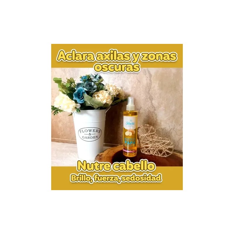Aceite de papa 265 ml, aclara axilas y repara cabello