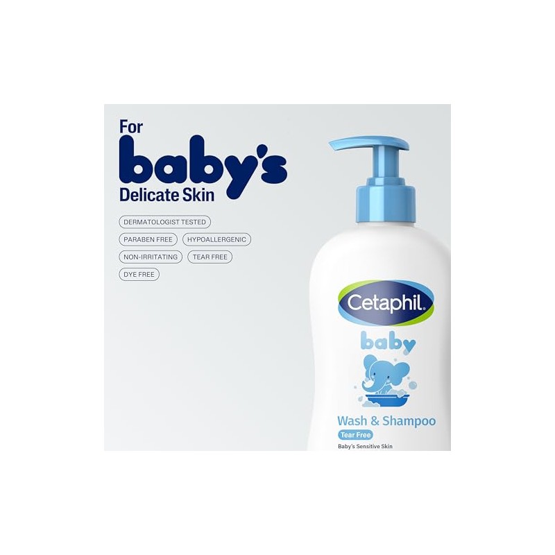 Cetaphil Baby Wash and Shampoo 399ml Organic Jabón Líquido