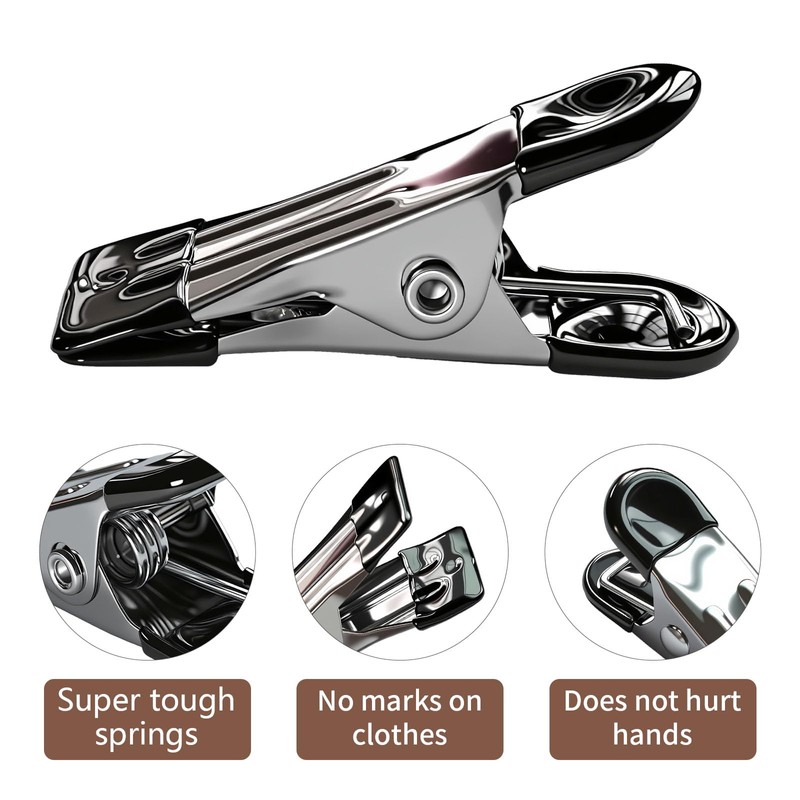 MOXYOY 20 Pcs Stainless Steel Clothes Pegs, Metal Clothe Peg