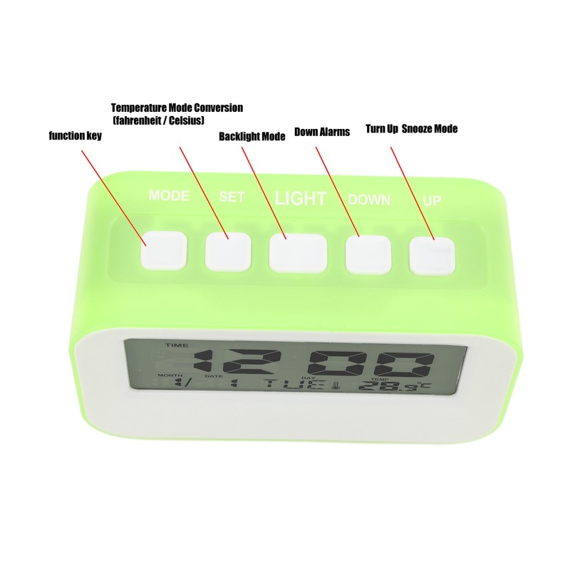 LCD Kids Alarm Clock Backlight Musical Alarms Countdown Timer Function