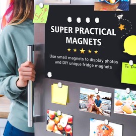 VNDUEEY Strong Magnets, Pack of 50, 2 x 1 mm Magnets for Magnetic Board, Fridge, Crafts, Small Magnets for Home, Work, Photos, Whiteboard Magnets