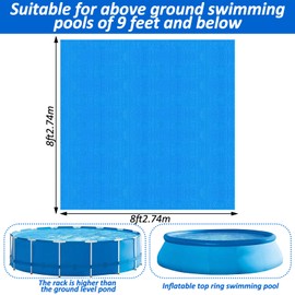 9Ft Pool Ground Cloths,Heavy-Duty Swimming Pool Waterproof PE Swimming Pool Liner Pad for Protect Above Ground Pool Blankets for 6ft to 8ft Frame Above Ground Pools Accessories Prevents Punctures
