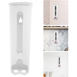 Dispensador de bolsas de plástico para montar en la pared. Organizador grande blanco para guardar de la compra y bolsas de basura. Soporte decorativo para la cocina y el comedor