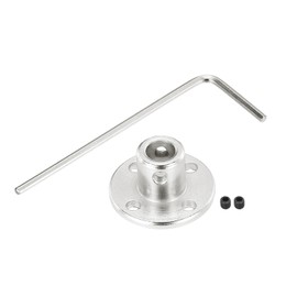 sourcing map 4 Pcs 6mm Flange Coupling Connector Rigid Guide Model Coupler Accessory Shaft Axis Fittings with Mini Hex Wrench and Fastening Screw for DIY RC Model Motors,Silver