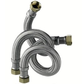 Tucai Flexible Hose Sanitary Bath/Kitchen 1 Inch DN25 12 Bar 300-1500 mm Size 1000 mm Silver HDPE High Pressure Hose for Heating and Utility Water/Rainwater, Includes Seals, Single Piece