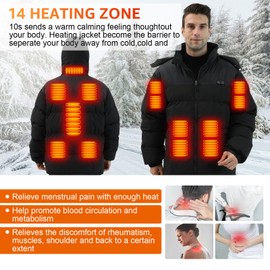 Knaiyepear Heated Jacket,Heated Jackets for men,Mens heated jacket,7.4V Heated jacket with battery pack included Heated coat