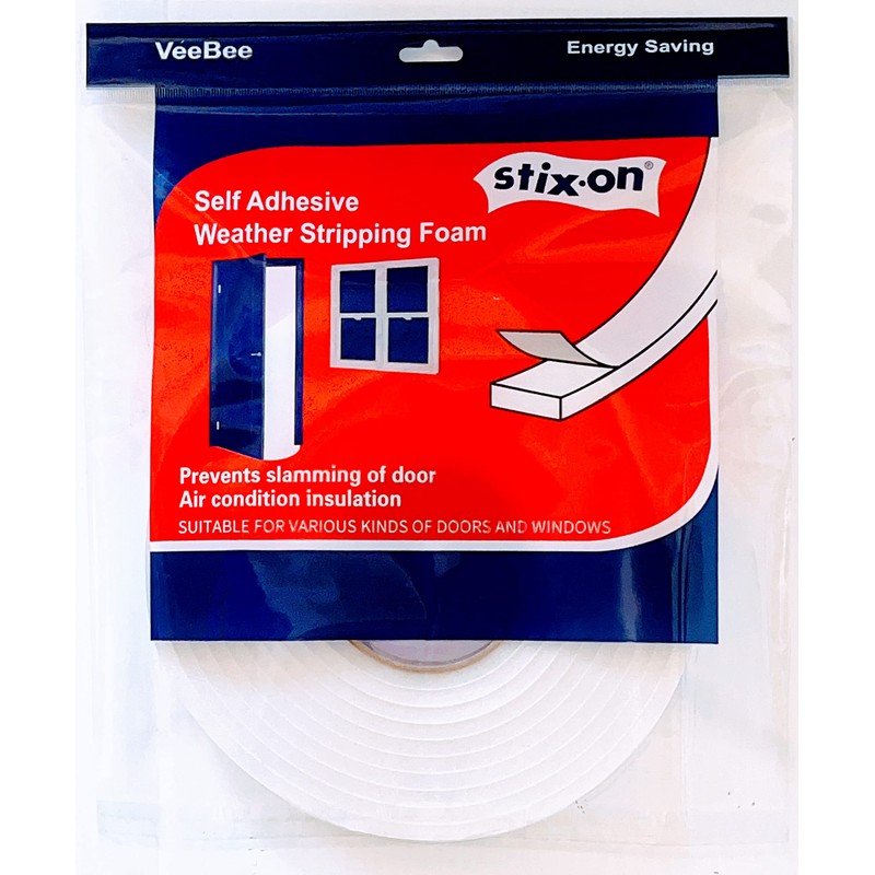 Weather Stripping 11/2" x 1/4" x 17' Self Adhesive Stick-On