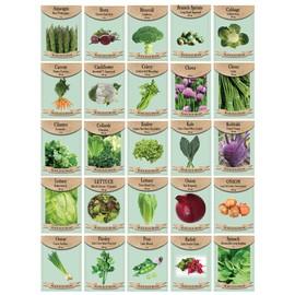 Set of 25 Autumn Garden Seed Set – Premium Cool-Season Vegetables & Herbs - Non GMO & Heirloom - Autumn Planting Seeds