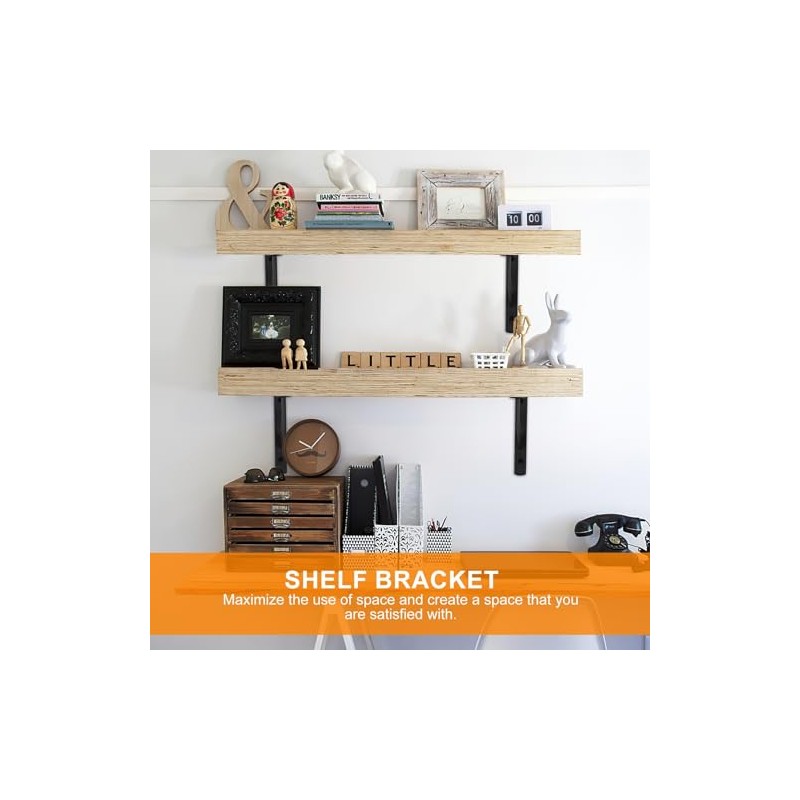 Heavy Duty Shelf Brackets - 8 Pcs Metal Wall Mount