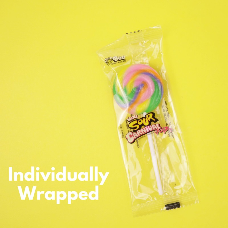 Mini Sour Swirl Lollipops, Individually Wrapped Candy, Party Favors, Bulk