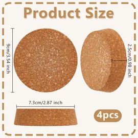 OLYCRAFT 4Pcs Large Cork Stoppers Cork Bottle Stoppers 73-90mm Tapered Cork Plugs Cork Canning Jar Lids Wood Tapered Cork Plugs Wooden Tapered Cork Stopper for Kitchen Wedding Favor Canning