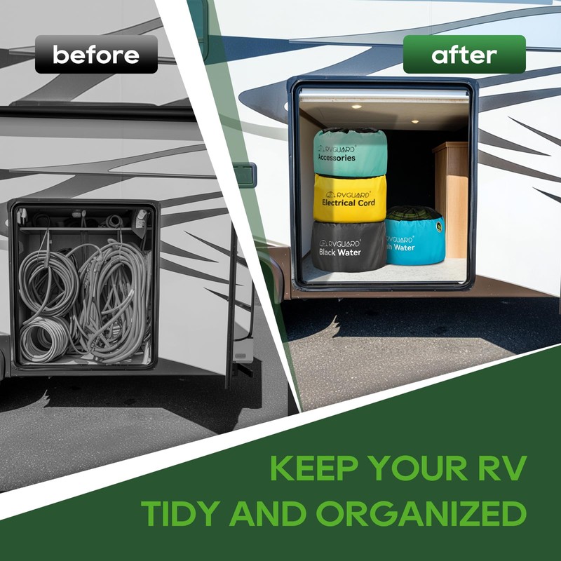 RVGUARD RV Hose Storage Bags 4 Pack, Waterproof With 4