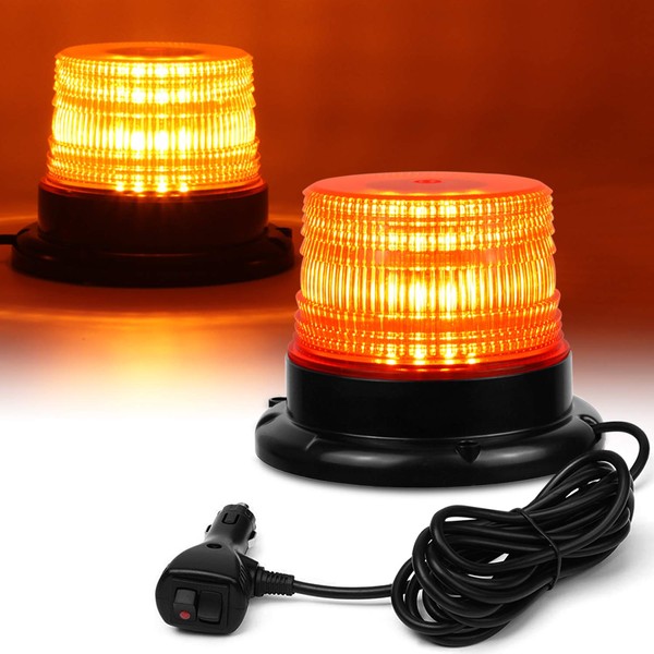 LINKITOM LED Strobe Light, 12V-24V Amber 40 LED Warning Safety