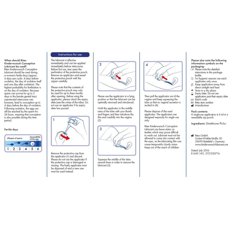 Ritex KINDERWUNSCH Fertility Lubricant Contributes to Natural Design, Clinically Tested,