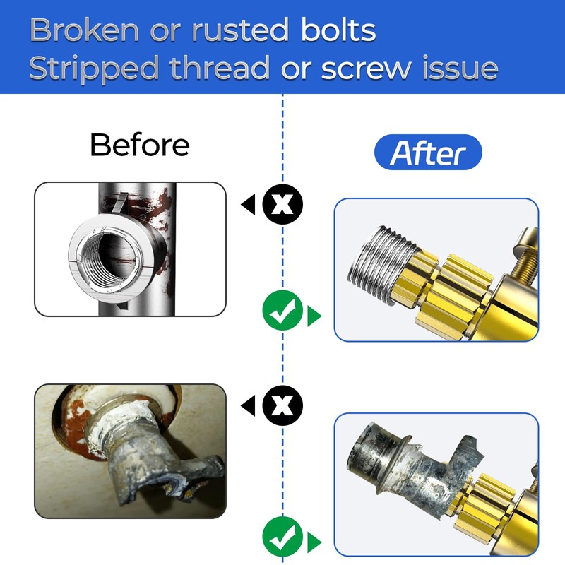 Semboh Broken Pipe Extractor Tool, Faucet & Valve Removal Set,