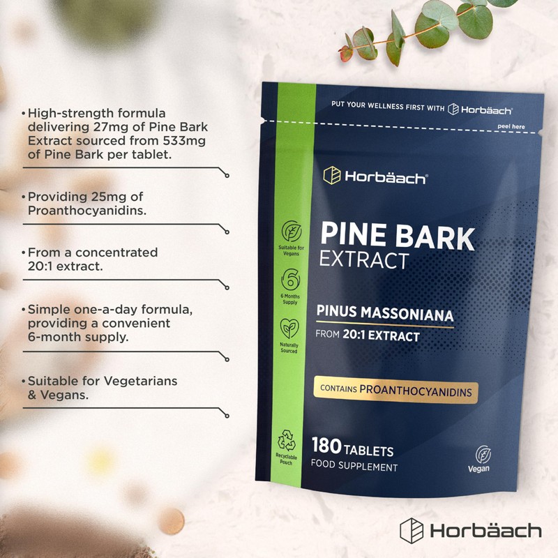 Pine Bark Extract 400mg | Providing Proanthocyanidins | Naturally Sourced