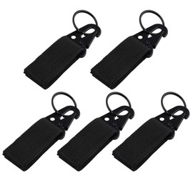 Jopto 5PCS Tactical Hanging Belt Carabiner Hook Webbing Buckle Strap Clip Backpack Magic Tape Keychains Gear Clip Nylon Key Ring Holders for Camping Hiking Hunting Outdoor Activity