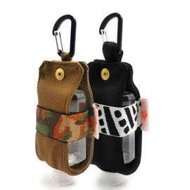 Travel Size Hand Sanitizer Holder,Bottle Case and Carabiner Carrier bag-Portable Mini Waist Bag for Liquids Clip On Backpack and Purse - Not Include Empty 60ml/ 2 oz bottle. (2 Pack) Oliver And Black