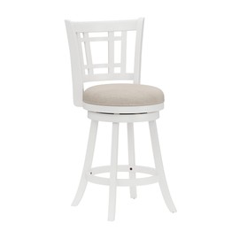 Hillsdale Fairfox 24.5" Wood Swivel Counter Height Stool, White