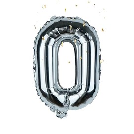 Silver Letter “O” Balloons 16 Inch, Mylar Foil Letter Alphabet, Hanging, Reusable for girls boys adults Birthday,Surprise,Wedding, Celebration, Sports Party Event Decoration Supplies