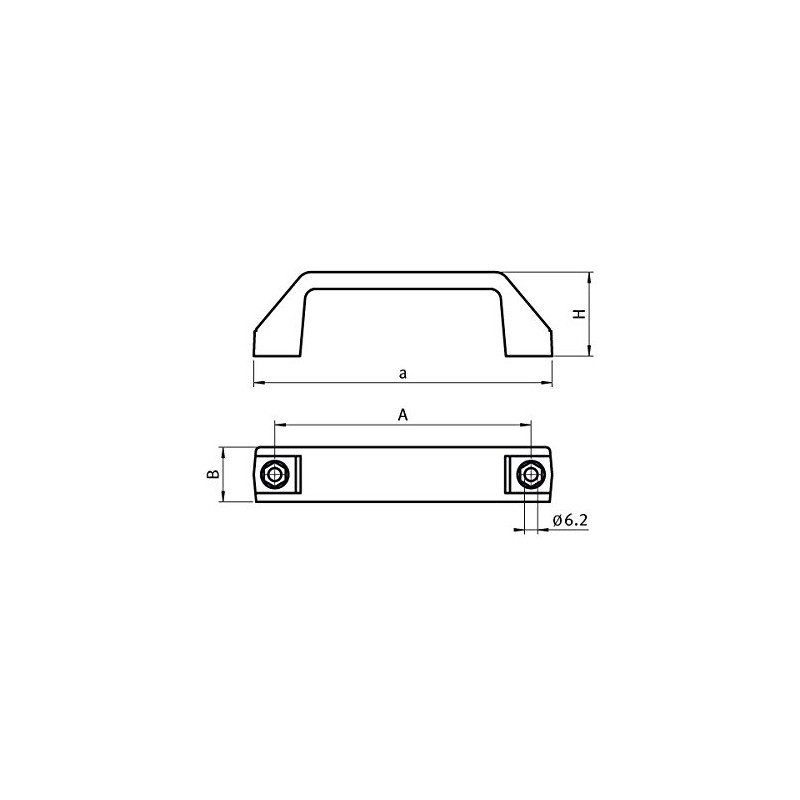 Bridge Handle PA 152mm with hexagon