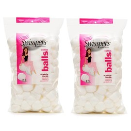 Swisspers Super Jumbo Large Cotton Balls, 140 Count, 2 Pack (Includes 280 Jumbo Plus Size Hypoallergenic Cotton Balls Total)
