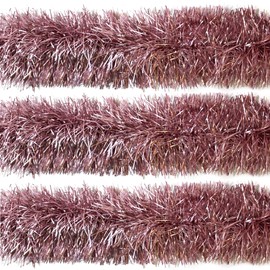 Dusty Rose Pink Blush Sparkling Christmas Tree Tinsel Decoration (6 Meters)