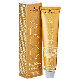Schwarzkopf IGORA Royal Absolutes Permanent Anti-Age Color Creme 4-60 mittelbraun schoko natur, 1er Pack (1 x 60 ml)