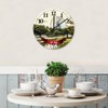 Dallas City Landscape Minimalist Wood Clock 15 Inch Non-Ticking Quartz