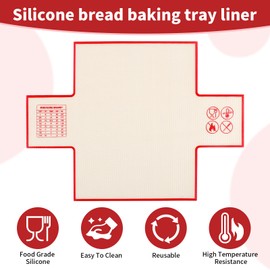 Cabipeove 2Pcs Silicone Reusable Bread Loaf Pan Liners for Dutch Oven, Extra Thick Nonstick＆Easy Clean Bread Baking Mat for Sourdough Transfer-For Pastry, Cookies, Bread