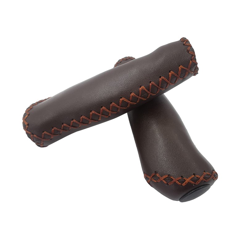 UPANBIKE Bike Grips Ergonomic Design Handmade Sewing Push On Leather