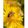 Lypic Bee Necklace 925 Sterling Silver Queen Bee Necklace with