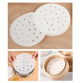 200 Sheets 8"Bao Bun Steamer Liners Steamer Paper,Dumpling Steamer Liners,Bamboo Steamer Liner,Steamer Paper used for Making Buns, Dumplings and Meat Patties