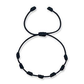 arana's - Bracelet 7 Knots Black Women Men - Strength Elegance Power - Black Thread Negative Energy Protection - Good Luck Amulet, Desde 15 cm a 28 cm