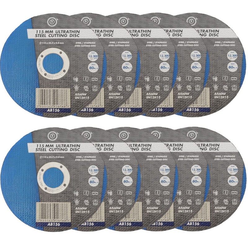 (10PK) 115mm Metal Cutting Discs - Stainless Steel Mild Steel