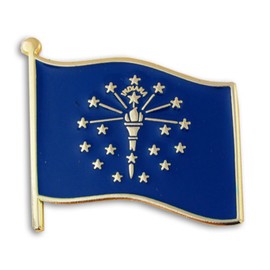 PinMart Indiana US State Flag in Enamel Lapel Pin