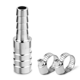 ERGAOBOY 1 Pcs 304 Stainless Steel 32MM to 25MM Reducing Hose Barb Adapter, Barb Splicer Union Mender Coolant Intercooler Pipe Fitting for Water Fluid Air