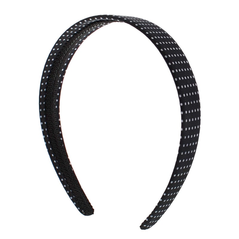 Zac's Alter Ego 1 Inch Black Polka Dot Aliceband/Hairband/Headband -