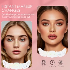 Suhunide Glitter Freckles, Gold Freckles Temporary Face Patches, Body Face Glitter for Women Girls- Cute Makeup Accessoriesfor Women, Cosplay - 8 Count