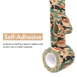 RISEN Cohesive Bandage 2” x 5 Yards, 6 Rolls, Self Adherent Wrap Medical Tape, Adhesive Flexible Breathable First Aid Gauze Ideal for Stretch Athletic