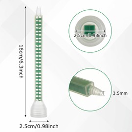 YOUNTHYE 25PCS Epoxy Mixing Nozzle 6.3 inch Mixer Plastic Resin Mixing Tip 24 Element Static Mixing Nozzle Tip