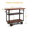 Industrial Bar Cart, Serving Cart with Wheels and Handle, 3-Tier