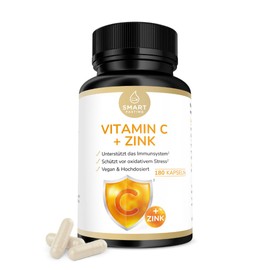 Vitamin C with Zinc - High Dose with 1,000 mg Vitamin C and 15 mg Zinc per Daily Dose - Vegan - Stomach Friendly & No Artificial Additives - Made & Laboratory Tested in Germany