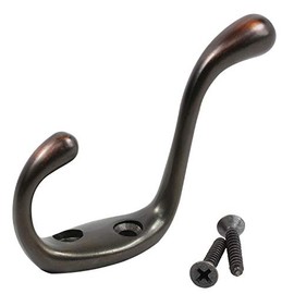 Rok 2 Pack Hardware Heavy Duty Oil-Rubbed Bronze Home Wall Closet Towel Robe Coat Double Hook Hanger
