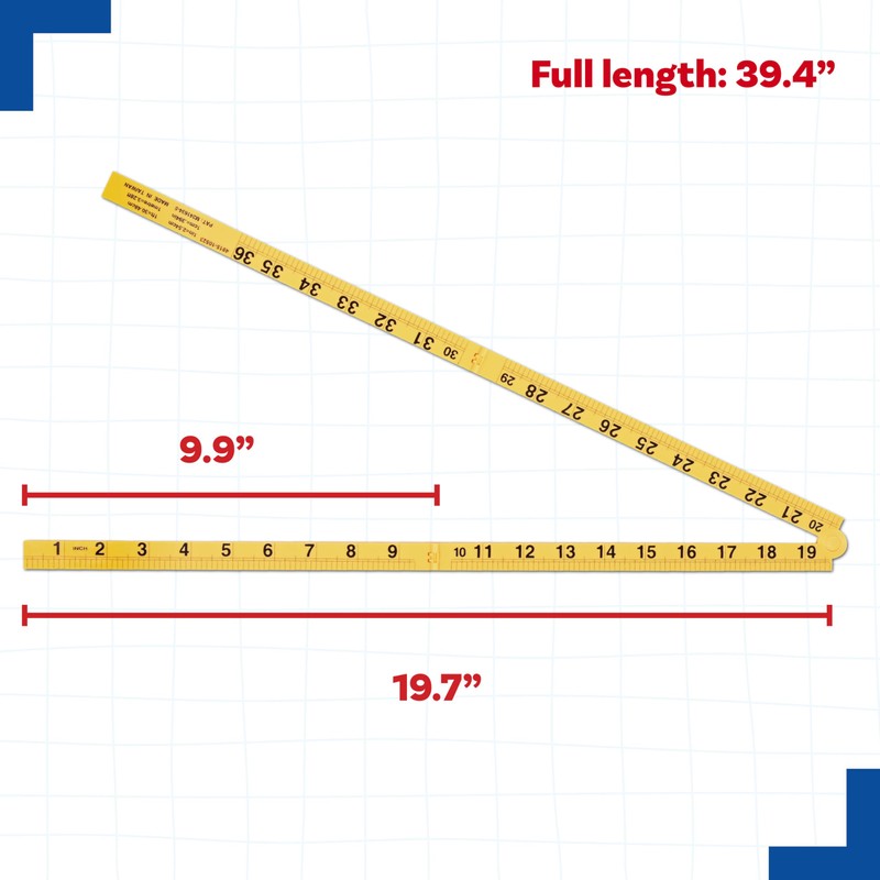 Learning Advantage Folding Meter Stick | Measure in Inches, Centimeters,