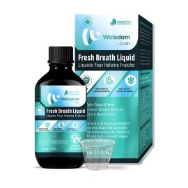 Welsdom Inc. Fresh Breath Liquid Canadian Dental Water Additive for Cats & Dogs (120mL)