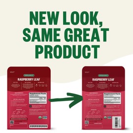 FGO Organic Red Raspberry Loose Leaf Herbal Tea, Cut and Sifted, Caffeine Free, Resealable Bag, 4oz (Pack of 1)